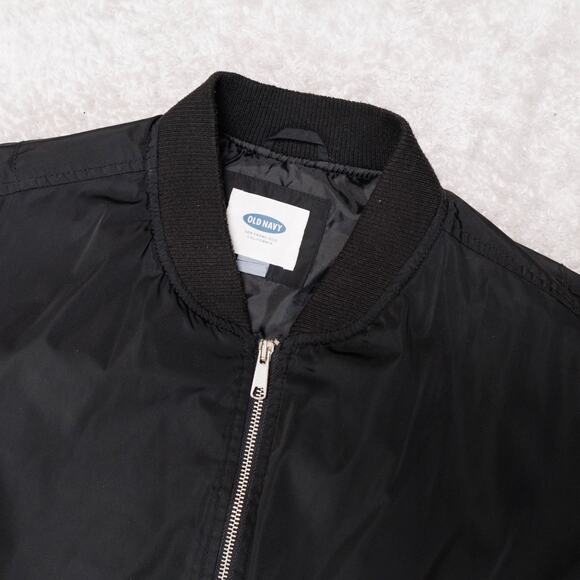 Old Navy Black Satin Insulated Bomber Jacket Mens Size XXL - Picture 10 of 13